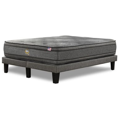 CAMA EUROPEA SERTA ADVANTAGE DUAL 2 PLAZAS + RESPALDO PRAGA GRIS - 3