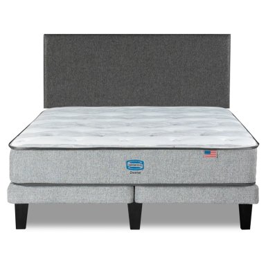 CAMA EUROPEA SIMMONS DREAMER 2 PLAZAS + RESPALDO PRAGA GRIS - 1