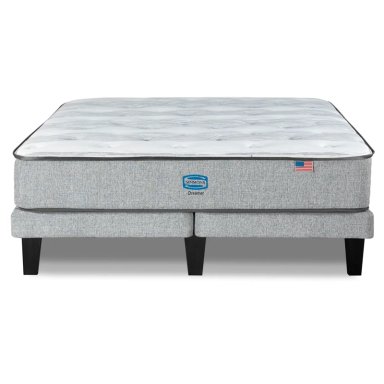 CAMA EUROPEA SIMMONS DREAMER 2 PLAZAS + RESPALDO PRAGA PLATA - 2