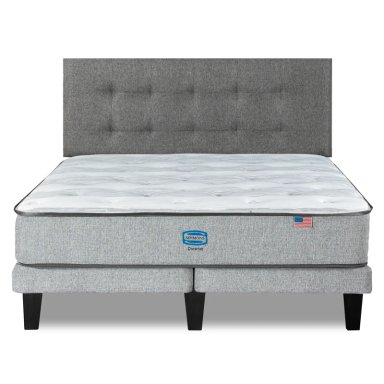 CAMA EUROPEA SIMMONS DREAMER 2 PLAZAS + RESPALDO URBAN GRIS - 1