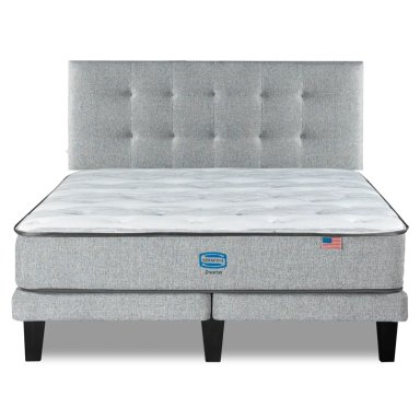 CAMA EUROPEA SIMMONS DREAMER 2 PLAZAS + RESPALDO URBAN PLATA - 1