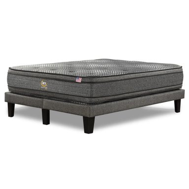 CAMA EUROPEA SERTA ADVANTAGE DUAL 2 PLAZAS + RESPALDO URBAN GRIS - 3
