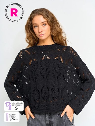 SWEATER MUJER BARBADOS ALGODÓN CALADO - 1