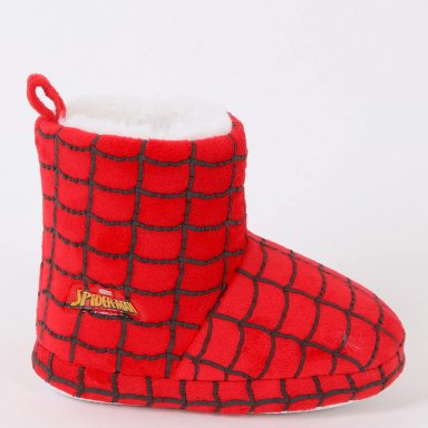 PANTUFLAS BOTINES NIÑO SPIDERMAN ROJO - 1
