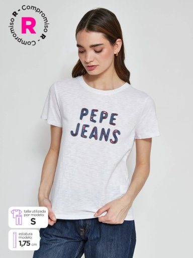 POLERA MUJER PEPE JEANS ALGODÓN LENTEJUELAS - 1