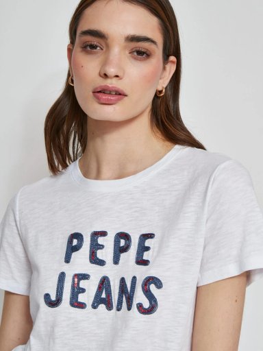 POLERA MUJER PEPE JEANS ALGODÓN LENTEJUELAS - 3