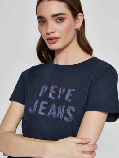 POLERA MUJER PEPE JEANS ALGODÓN LENTEJUELAS - 3