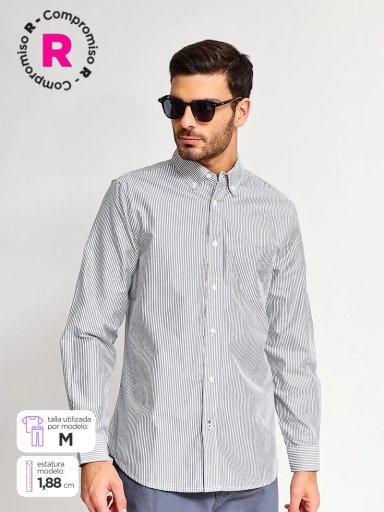 CAMISA HOMBRE KENNETH STEVENS ALGODÓN MANGA LARGA BÁSICA - 1