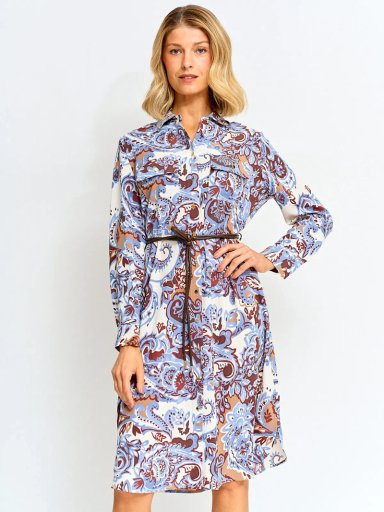 VESTIDO MUJER CACHAREL LARGO ESTAMPADO CAMISERO - 2
