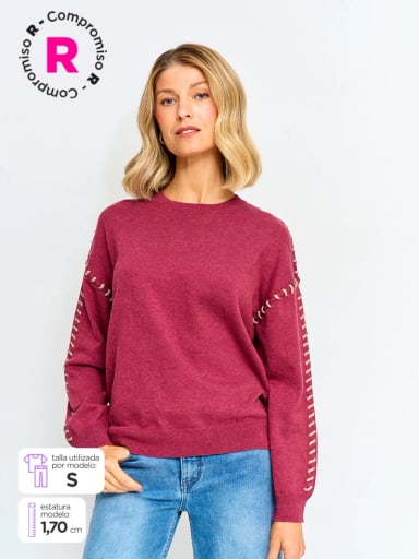 SWEATER MUJER TATIENNE ALGODÓN CUELLO REDONDO - 1