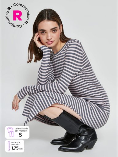 VESTIDO MUJER AEROPOSTALE ALGODÓN MANGA LARGA - 1