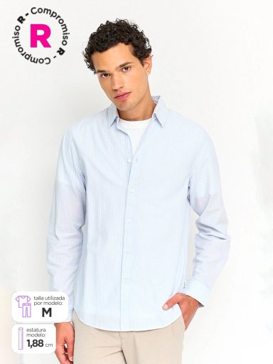 CAMISA HOMBRE PEPE JEANS ALGODÓN MANGA LARGA LÍNEAS - 1
