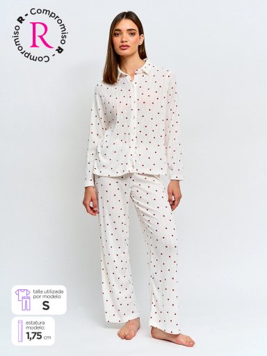 PIJAMA CAMISERO MUJER INDEX MANGA LARGA - 1