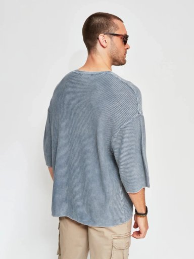 POLERA HOMBRE INDEX ALGODÓN MANGA CORTA TEJIDA LAVADA - 2