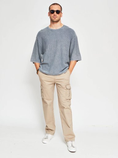 POLERA HOMBRE INDEX ALGODÓN MANGA CORTA TEJIDA LAVADA - 4