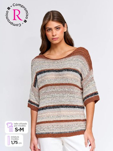 SWEATER MUJER TATIENNE ALGODÓN BRILLOS - 1