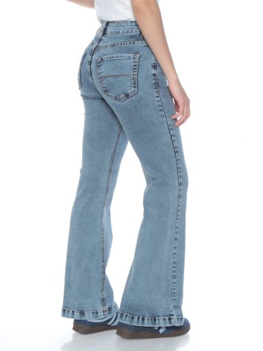 JEANS MUJER WADOS FLARE ALGODÓN TIRO ALTO PUSH UP - 4