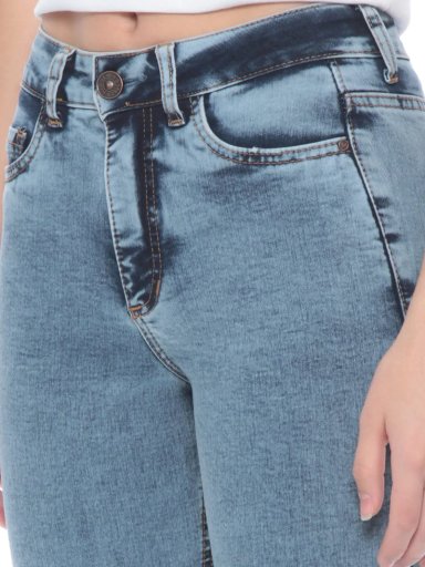 JEANS MUJER WADOS FLARE ALGODÓN TIRO ALTO PUSH UP - 5