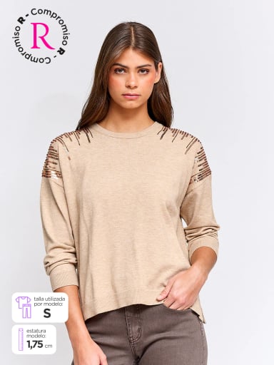 SWEATER MUJER TATIENNE LENTEJUELAS - 1