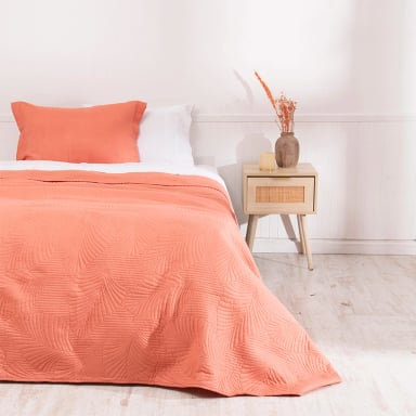 QUILT MASHINI CORDOBA LISO 1.5 PLAZAS NARANJO - 1