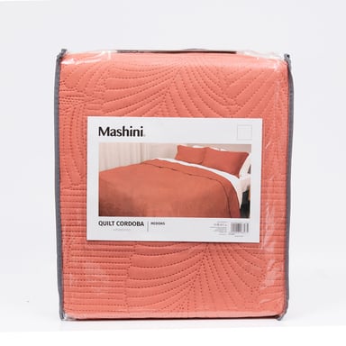 QUILT MASHINI CORDOBA LISO 2 PLAZAS NARANJO - 5