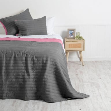 QUILT MASHINI TOLEDO MF 2 PLAZAS VERDE/ROSADO - 1