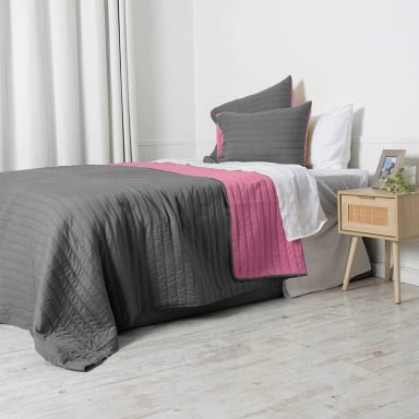 QUILT MASHINI TOLEDO MF 2 PLAZAS VERDE/ROSADO - 2
