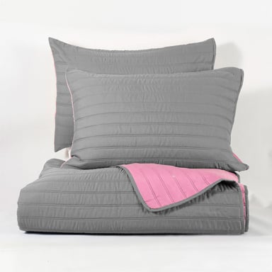 QUILT MASHINI TOLEDO MF 2 PLAZAS VERDE/ROSADO - 4