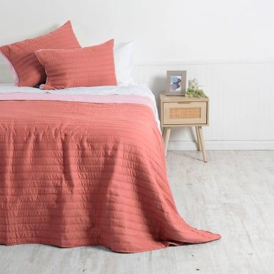 QUILT MASHINI TOLEDO MF 2 PLAZAS TERRACOTA/ROSADO - 1