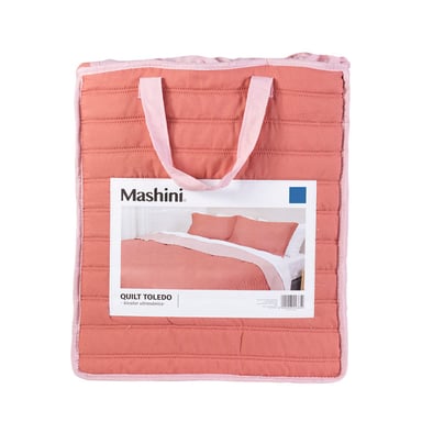 QUILT MASHINI TOLEDO MF 2 PLAZAS TERRACOTA/ROSADO - 5