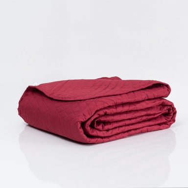 SET QUILT LISO + SÁBANA LISA MASHINI 1.5 PLAZAS ROJO - 4
