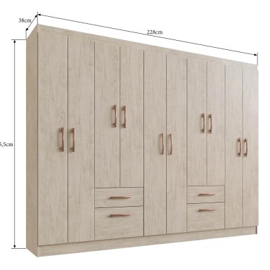 CLOSET DI PORETTI DESIGN MILI 10 PUERTAS 2 CAJONES BEIGE - 4
