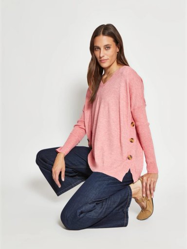 SWEATER MUJER REGATTA CUELLO EN V MANGA LARGA BOTONES - 4