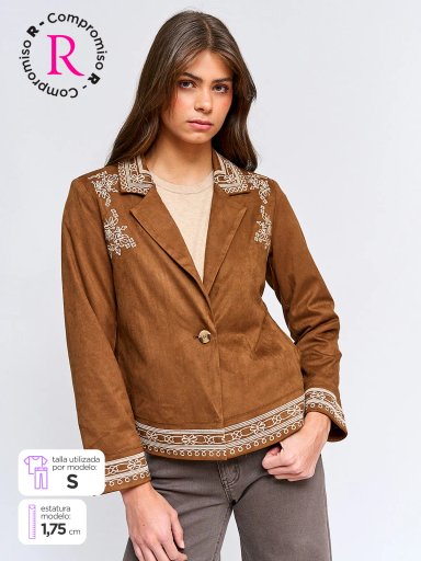 CHAQUETA MUJER TATIENNE GAMUZA BORDADA - 1