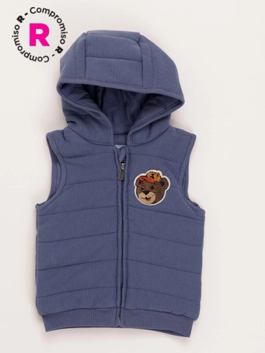 CHAQUETA SIN MANGA ALGODÓN NIÑO BABY HARVEST CON CAPUCHA - 1