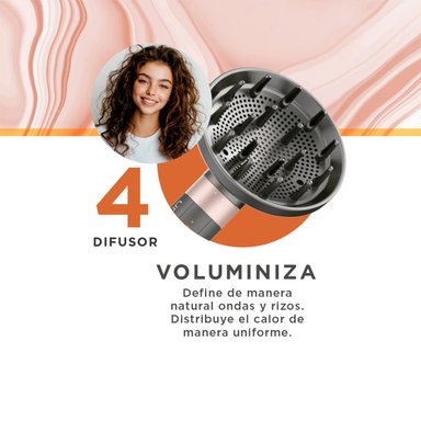 SECADOR DE PELO GAMA MULTISTYLER VIBRANCE UNIQ 8 EN 1 1500W - 6