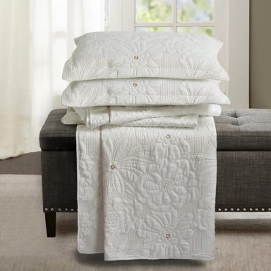 QUILT ANDES BORDADO FLORENCIA 1.5 PLAZAS BEIGE - 3