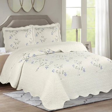 QUILT ANDES BORDADO TORONTO KING AZUL - 1