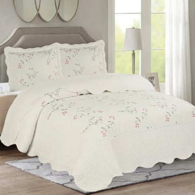 QUILT ANDES BORDADO TORONTO 1.5 PLAZAS ROSA - 1