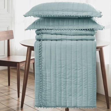 QUILT ANDES POM POM 2 PLAZAS AQUA - 2
