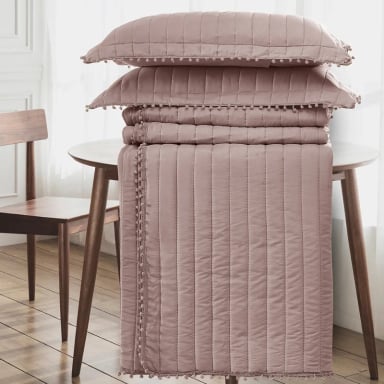 QUILT ANDES POM POM 2 PLAZAS ROSA - 3