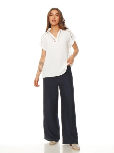 BLUSA MUJER WADOS ESCOTE EN V MANGA CORTA - 1