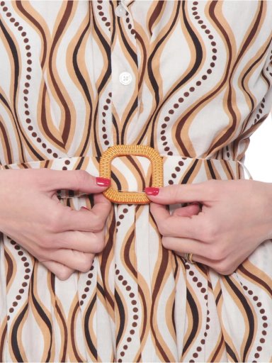 VESTIDO MUJER WADOS ALGODÓN ESTAMPADO ABOTONADO - 5