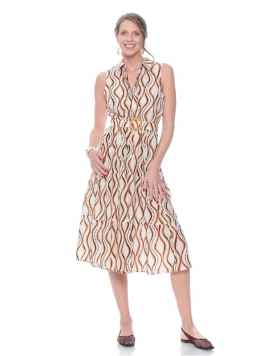 VESTIDO MUJER WADOS ALGODÓN ESTAMPADO ABOTONADO - 2