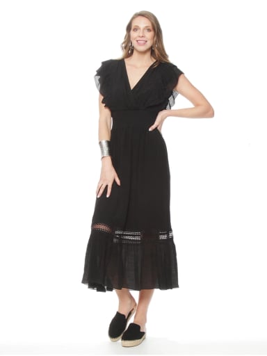 VESTIDO MUJER WADOS MANGA CORTA ESCOTE EN V  - 1