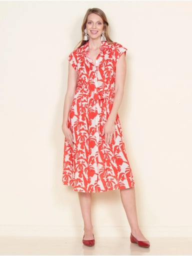 VESTIDO MUJER WADOS ESTAMPADO ABOTONADO - 1