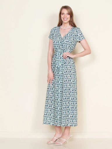 VESTIDO MANGA CORTA MUJER WADO'S ESCOTE V CON LAZO - 2