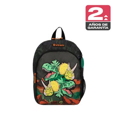 MOCHILA XTREM KINDER 6XT DINO VERDE OLIVA - 1