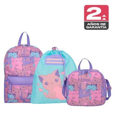 MINIPACK 6XT MOCHILA NIÑA XTREM GATOS LILA - 1