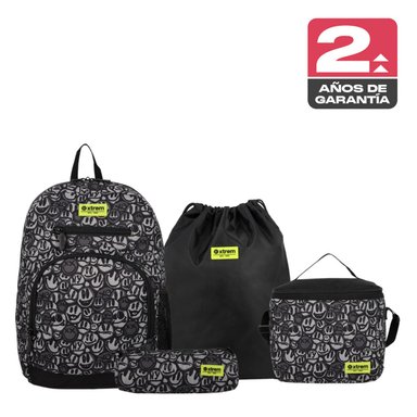MULTIPACK 6XT MOCHILA NIÑO XTREM GRAFFITI PRINT NEGRO - 1